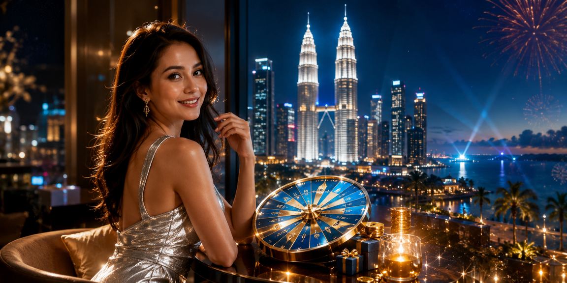 Meja roulette bergaya Kuala Lumpur dalam suasana kasino mewah